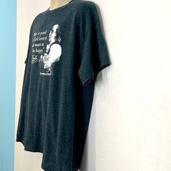 Gildan - Ben Franklin Beer Is Proof God Wants Us To Be Happy Graphic T Shirt XL - Picture 5 of 9